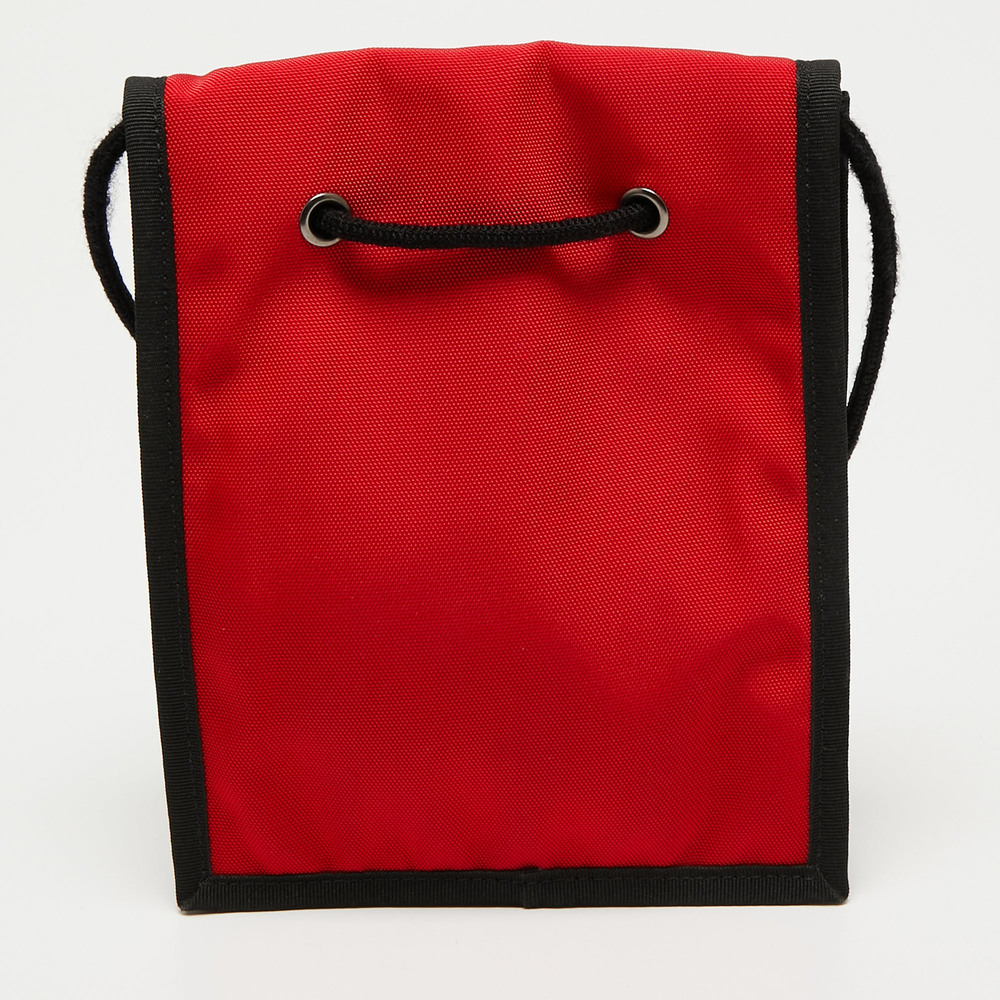 BALENCIAGA Black/Red Nylon Explorer Pouch Crossbody Bag - Picture 4 of 8